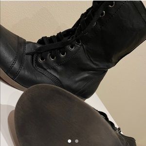 Black combat boots